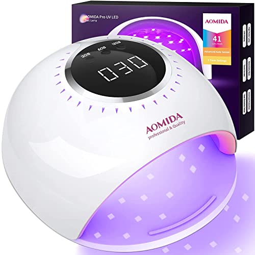 AOMIDA 82W UV Nail Lamp, Fast Curing Gel Nail Polish with 3 Timers and LCD Display,Professional LED Nail Dryers Lamp with Auto Sensor,Gel Nail UV Light for Home DIY