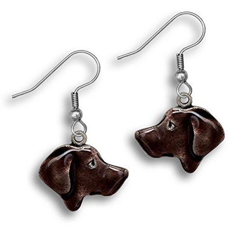 Enamel Chocolate Labrador Earrings by The Magic Zoo