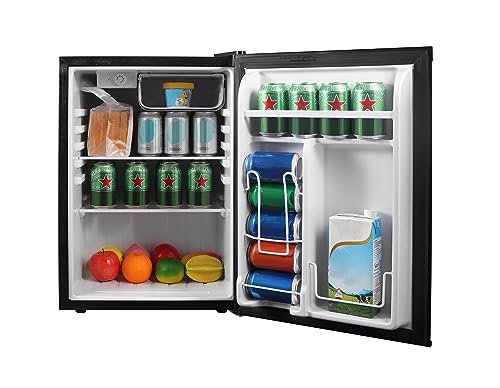 Emerson 2.6 Cu. Ft. ENERGY STAR Compact Fridge: Eco-Friendly Cooling, Ample Storage, Customized Temperature Control, and Versatile Placement for Convenience and Savings,Black