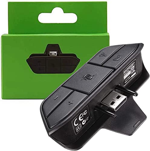 Cenxaki Stereo Headset Adapter for Xbox One, Game Audio Mic Headphone Converter – Black