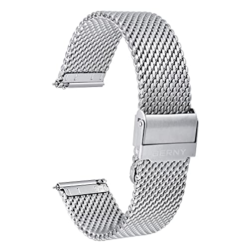 BERNY Mesh Watch Band 22mm Quick Release Watch Strap Milanese Stainless Steel Mesh Bracelet Band for Replacement, Easy Resize Watch Clasp