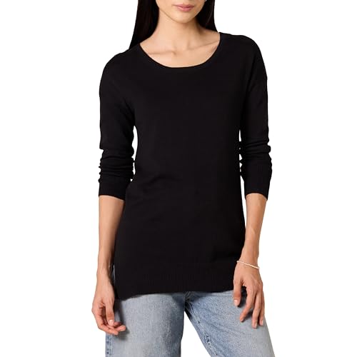 Amazon Essentials Women's Lightweight Long-Sleeve Scoop-Neck Tunic Sweater (Available in Plus Size), Black, Large