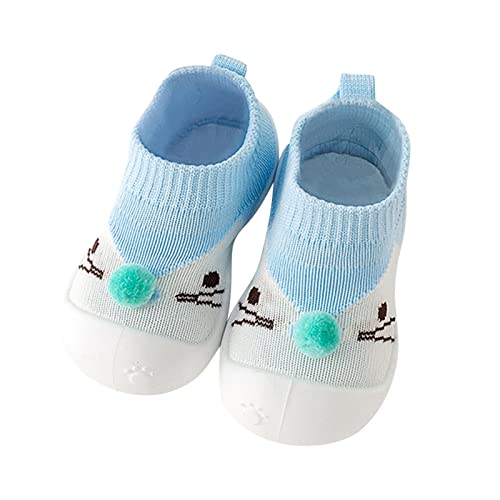 Booties Socks with Grips Baby Sneakers Toddler First Walking Shoes Toddler Infant Boys Girls Soft Kid Cute Soft Socks First Walking Shoes Blue