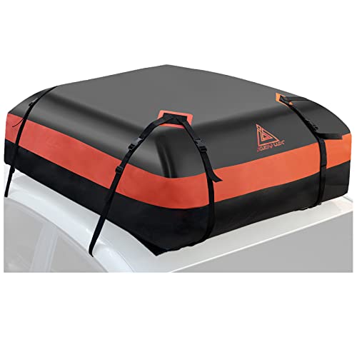 Car Rooftop Cargo Carrier Bag, 21 Cubic Feet Waterproof Heavy Duty 720D Car Roof Luggage Bag for All Vehicle with/Without Racks - Storage Bag, Anti-Slip Mat,4 Door Hooks & 2 Extra Straps