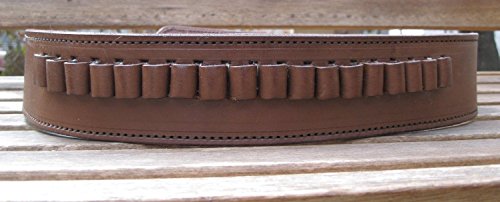 Country Western USA Brown Genuine Leather .45 Caliber Cartridge Gun Belt (42)