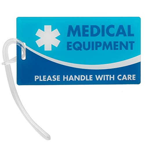 Medical Equipment ID Identification Luggage Tag | Blue | Medical Alert | Carry-On Respiratory Devices | Travel Supplies | Bag Tag | Luggage Gift