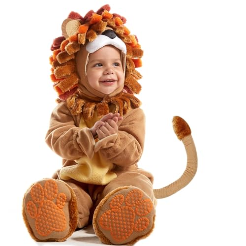 Spooktacular Creations Deluxe Baby Realistic Lion Costume Set with Toy Zebra for Infants,Kids, Toddler Halloween Dress Up, Animal Themed Party (3T (3-4 yrs))
