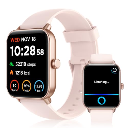 Smart Watch for Women (Alexa Built-in & Bluetooth Call), 1.8' Smartwatch with SpO2/Heart Rate/Sleep/Stress Monitor, Calorie/Step/Distance Counter, 100 Sport Modes, IP68 Fitness Watch for Android iOS