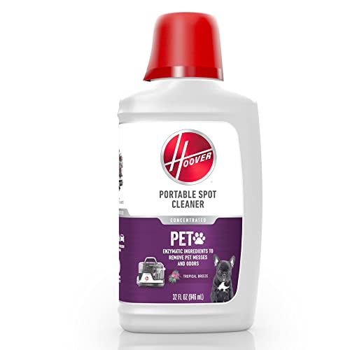 Hoover Pet Portable Spot Cleaner Solution, Pet Formula for Carpet and Upholstery, 32 fl oz Formula, White, AH31710