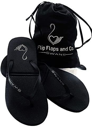Swans Women's Flip Flops Size 9, Black | Comfortable, Foldable Casual Beach Sandals