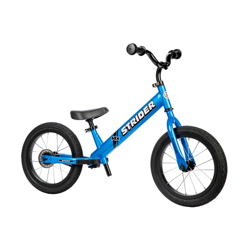 Strider 14x, Awesome Blue - Balance Bike for Kids 3 to 7 Years - Includes Custom Grips, Padded Seat, Performance Footrest & All-Purpose Tires - Easy Assembly & Adjustments