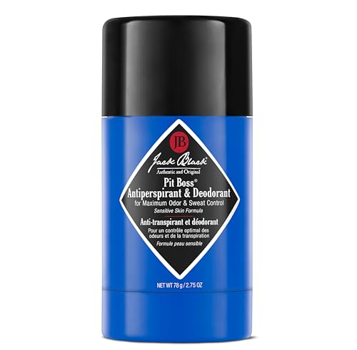 Jack Black Pit Boss Men’s Deodorant, 2.75 oz – Antiperspirant & Deodorant, Sensitive Skin Formula, Maximum Odor & Sweat Control, Long-Lasting Protection