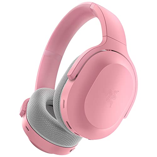 Razer Barracuda Wireless Gaming & Mobile Headset (PC, Playstation, Switch, Android, iOS): 2.4GHz Wireless + Bluetooth - Integrated Noise-Cancelling Mic - 50mm Drivers - 40 Hr Battery - Quartz Pink