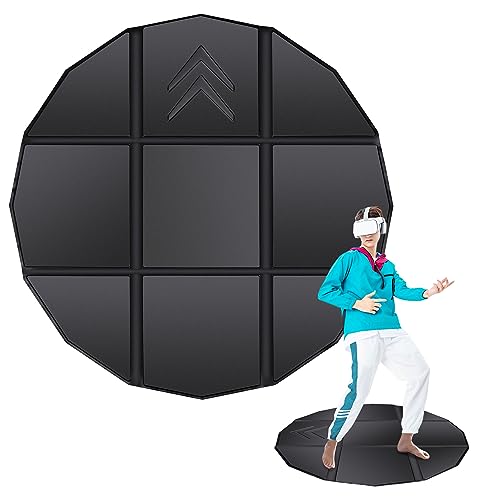 Foldable VR Mat - 39.5' Round Large Mat, Non-Slip PU Floor Mat for Virtual Reality, Waterproof Game Accessories Determine Direction and Position, Prevents Players from Hitting Objects