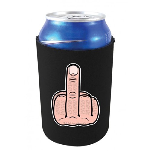 Middle Finger Collapsible Can Coolie (1, Black)