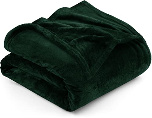 Utopia Bedding Fleece Blanket King Size Forest Green 300GSM Luxury Bed Blanket Anti-Static Fuzzy Soft Blanket Microfiber (90x102 Inches)