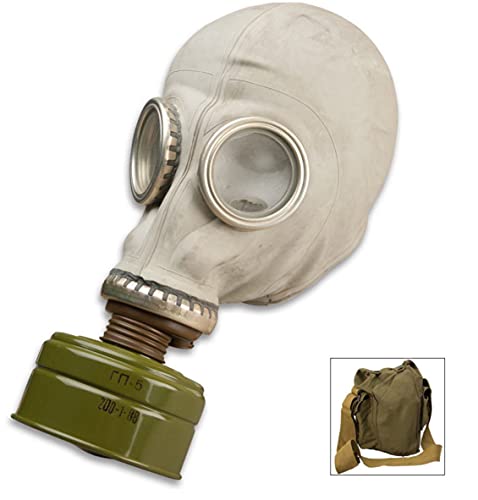 Amoreshop Soviet russian Gas Mask GP-5 Military Outdoor Clothing USSR Cosplay, Costume. Full set. RARE Size - LARGE, Grey
