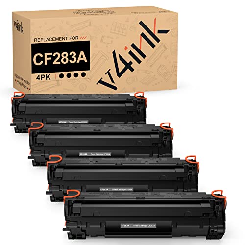 v4ink Compatible CF283A Toner Cartridge Replacement for HP 83A CF283A for use in MFP M127fw M127fn M125nw M201dw M201n M225dn M225dw M125a Series Printer (Black, 4 Pack)