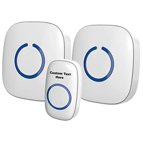 Customize Your Waterproof Wireless Doorbell with a Custom Text Label, Model CXR, White