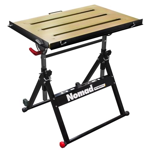 Steel Welding Table, 1.1″ (28mm) Tabletop Slots, Adjustable Angle & Height, Casters, Retractable Guide Rails, Eccentric Leveling Foot, TS3020