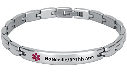 Smarter LifeStyle Elegant Medical Alert Bracelets for Women, Surgical Grade Steel Medical ID Bracelets for Women, Medical Bracelets for Women, No Needle Bracelet (No Needle or BP This Arm Bracelet)