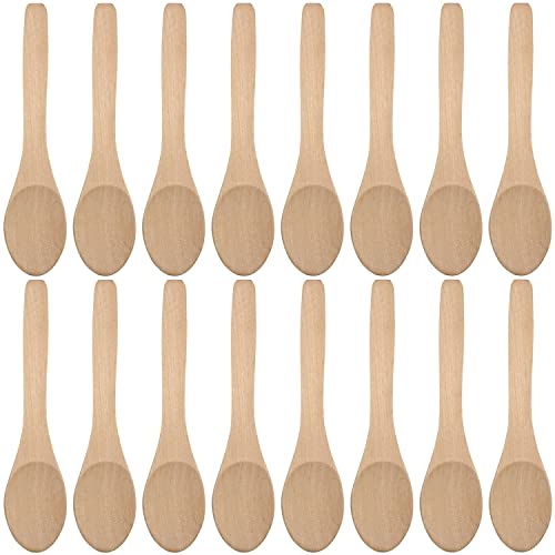 30 Pcs Small Wooden Spoons Cooking Condiments Spoons Mini Tasting Spoons 4.7 inch for Salt, Honey, Coffee, Tea, Sugar, Jam, Mustard