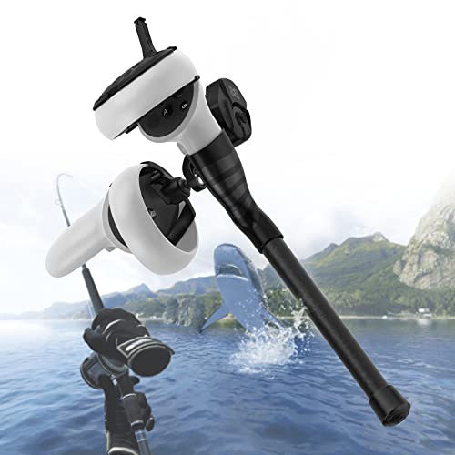 AMVR VR Fishing Accessories for Real VR Fishing Games, VR Fishing Rod and Reel Combo Accessories Compatible with Meta Quest 2 Accessories