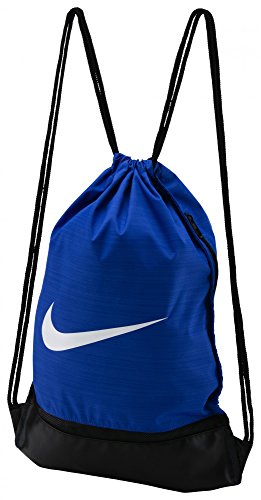 Nike Brasilia Training Gymsack, Drawstring Backpack with Zippered Sides, Water-Resistant Bag, Game Royal/Black/White