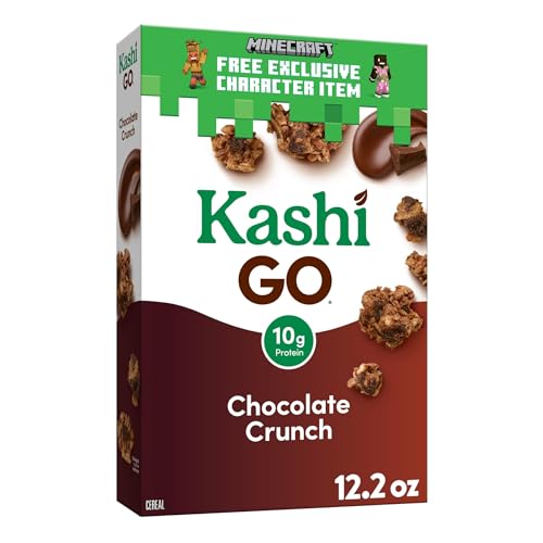 Kashi GO Cold Breakfast Cereal, Vegan Protein, Fiber Cereal, Chocolate Crunch, 12.2oz Box (1 Box)