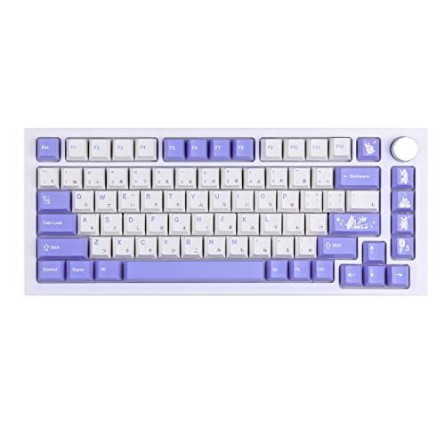 EPOMAKER Bunny 134 Keys Cherry Profile PBT Dye Sublimation Keycaps Set for Mechanical Gaming Keyboard, Compatible with Cherry Gateron Kailh Otemu MX Structure