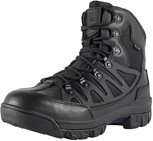 FREE SOLDIER Men's Waterproof Tactical Hiking Boots Military Work Boots Combat Boots(Black 10)