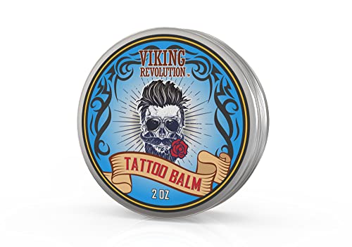 Viking Revolution Tattoo Care Balm for Before, During & Post Tattoo Safe, Natural Tattoo Aftercare Cream Moisturizing Lotion to Promote Skin Healing, Skin Moisturizer, (2oz,1 Pack)