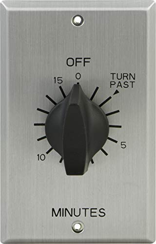 GE In-Wall Mechanical Countdown Timer Switch, Spring Wound, Up to 15 Minutes, 1-Minute Intervals, No Neutral Wire Needed, Ideal for Lights, Exhaust Fans, Heaters, LED, 15303