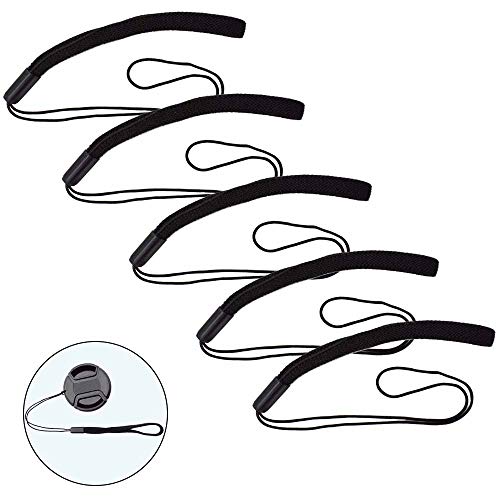 ULBTER 5 Pack Elastic Lens Cap Keeper Lens Cover Leash Prevent Lens Cap Lost Compatible with Canon/Nikon/Sony/Fujifilm/Olympus/Panasonic DSLR SLR Camera and More