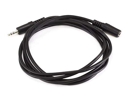Monoprice 6ft 3.5mm Stereo Plug/Jack M/F Cable - Black