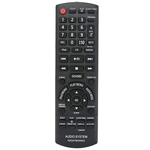 N2QAYB000640 Replacement Remote Control Applicable for Panasonic SC-HC25 SC-AKX14 SC-PMX5 SC-PM500 SC-PM500DB Compact Stereo System SCHC25 SCAKX14 SCPMX5 SCPM500 SCPM500DB