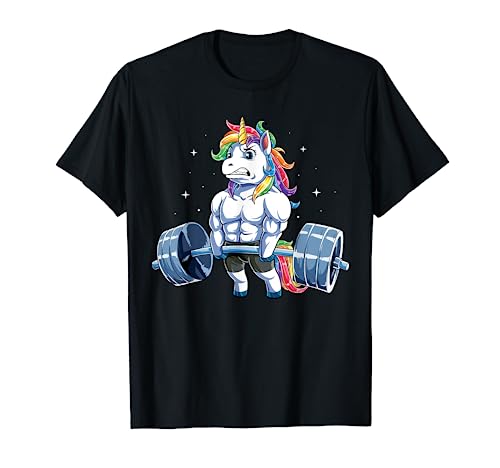 Unicorn Weightlifting T shirt Deadlift Fitness Gym Women Tee