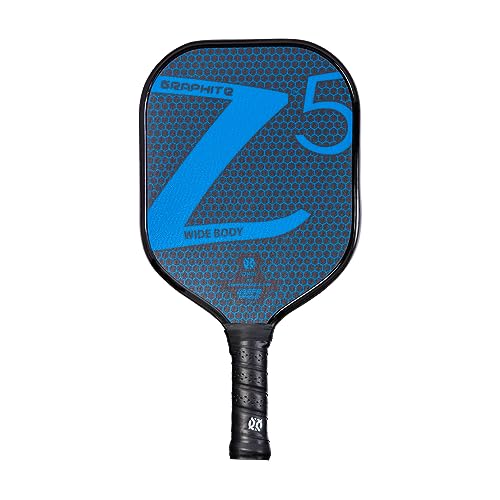 ONIX Graphite Z5 Pickleball Paddle (Graphite Carbon Fiber Face with Rough Texture Surface, Cushion Comfort Grip and Nomex Honeycomb Core for Touch, Control, and Power),Blue