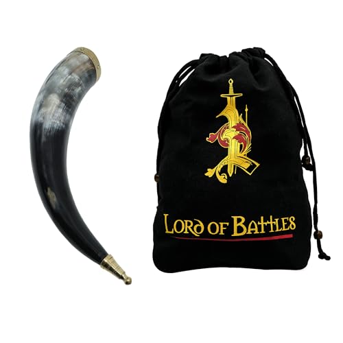 Lord of Battles Viking Drinking Horn with Round Head Terminal