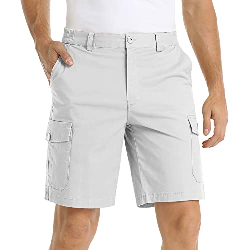 Men Casual Outdoor Hiking Shorts Mens Outdoor Casual Elastic Waist Relaxed Fit Cotton Reg and Big and Tall Sizes Shores
