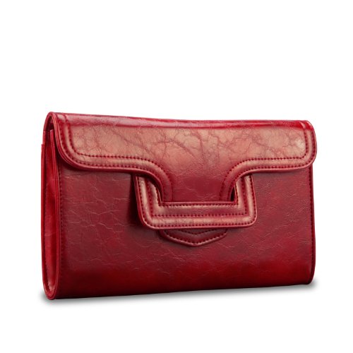 Pluck & Swagger Faye Kindle Faux Leather Case/Clutch in Ruby Red