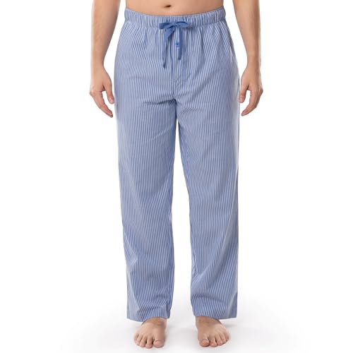 Fruit of the Loom Men's Woven Sleep Pajama Pant, Blue Stripe, Medium