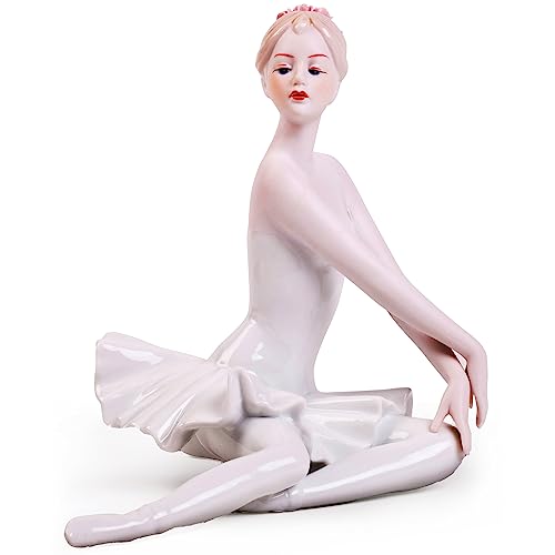 MTME Porcelain Figurines Ballet, Sculpted Statue, Handicrafts, Art Ware, Sculpture, Home Decor (Ornament, Decoration, Gift) (Posture B)