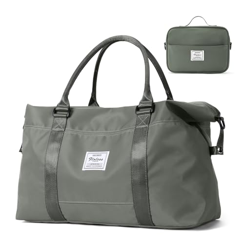 Travel Duffel Bags for Women,Weekender Overnight Bag with Wet Pocket & Toiletry Bag,Carry On Personal Item Bag,Travel Tote Gym Bag,Olive Green,Large