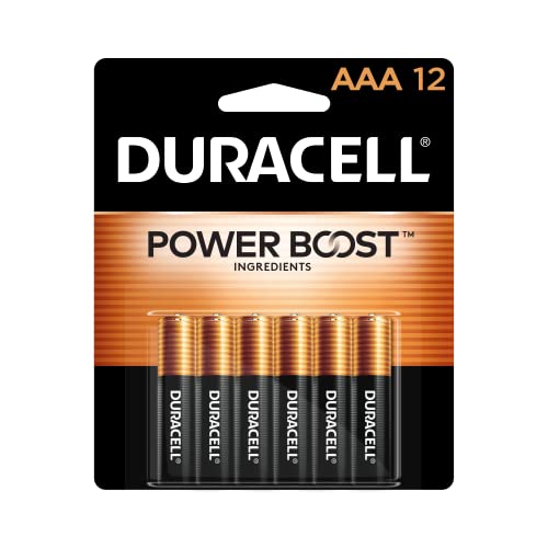Duracell Coppertop AAA Batteries with Power Boost Ingredients, 12 Count Pack Triple A Battery with Long-lasting Power, Alkaline AAA Battery for Household and Office Devices