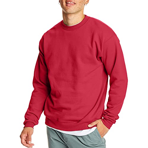 Hanes Men's EcoSmart Sweatshirt, Deep Red, Large