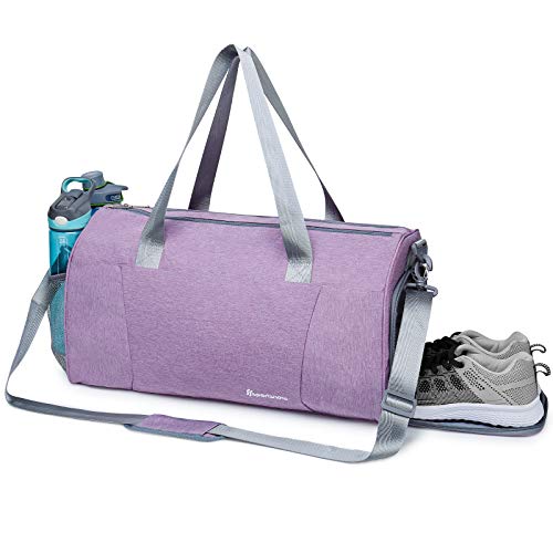 Sports Gym Bag with Wet Pocket & Shoe Compartment Fitness Workout Bag for Men and Women, Purple One Size