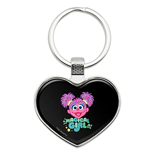 GRAPHICS & MORE Sesame Street Magical Girl Abby Cadabby Keychain Heart Love Metal Key Chain Ring