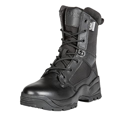 5.11 Tactical Women's ATAC 2.0 8-Inch Storm Boots, Ortholite, Slip-Resistant Outsole, Black, 7R, Style 12406