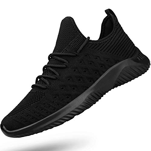 Feethit Mens Slip On Walking Shoes Lightweight Breathable Non Slip Running Shoes Comfortable Fashion Sneakers for Men Black Size 11